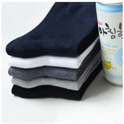 秋冬季 男士纯色中厚透气男袜 中筒涤棉男士 袜子 棉袜批发