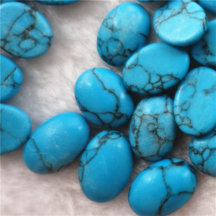 土耳其石头人造绿松石线纹松蛋形戒面蛋面diy饰品12x16