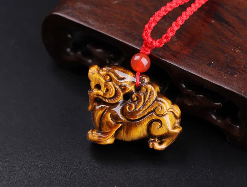 天光墟 天然虎眼石貔貅吊坠 虎眼睛貔貅挂件 玉器厂家批发 hys145