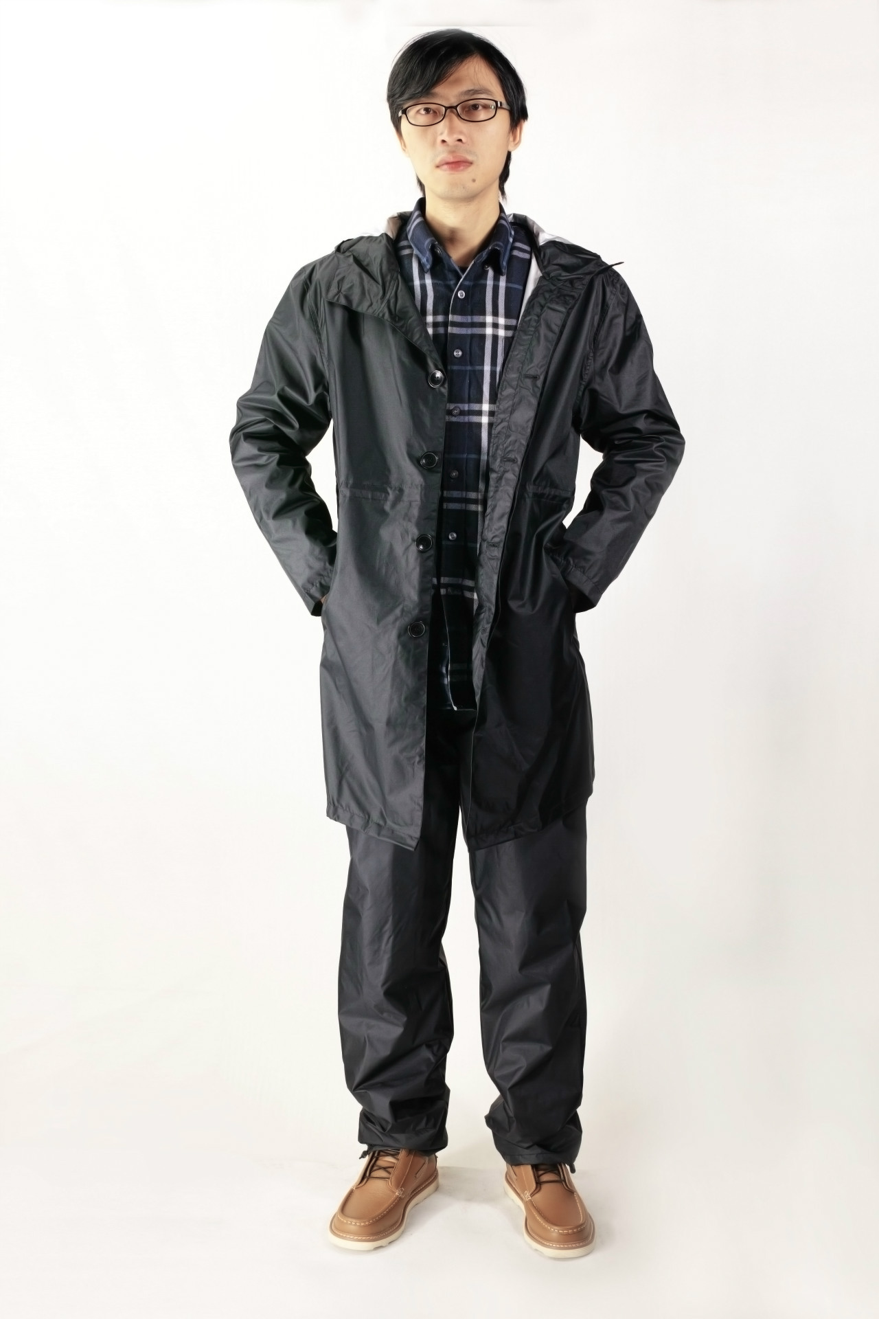 日本时尚男士套装雨衣,男装雨衣r-9025-1