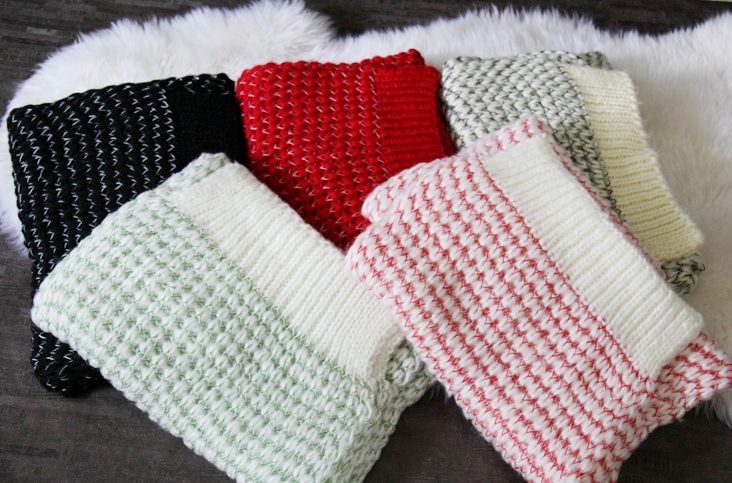 2018秋冬季新品加厚超长蓬松双色撞色针织毛线围巾围脖c131