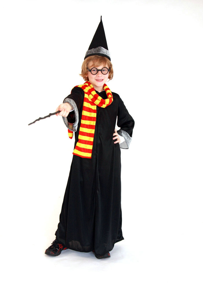万圣节化妆舞会儿童派对幼儿园哈利波特哈利服饰袍子五件套魔法师