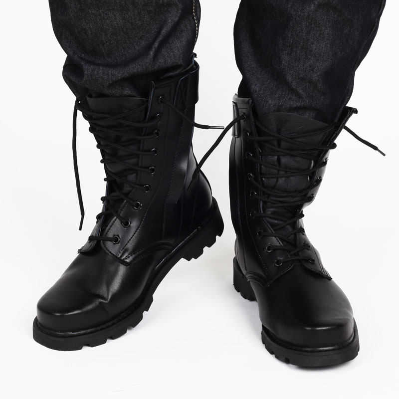 钢头钢底军靴防暴皮靴 作战鞋 战术靴 沙漠作战靴 钢头防暴鞋