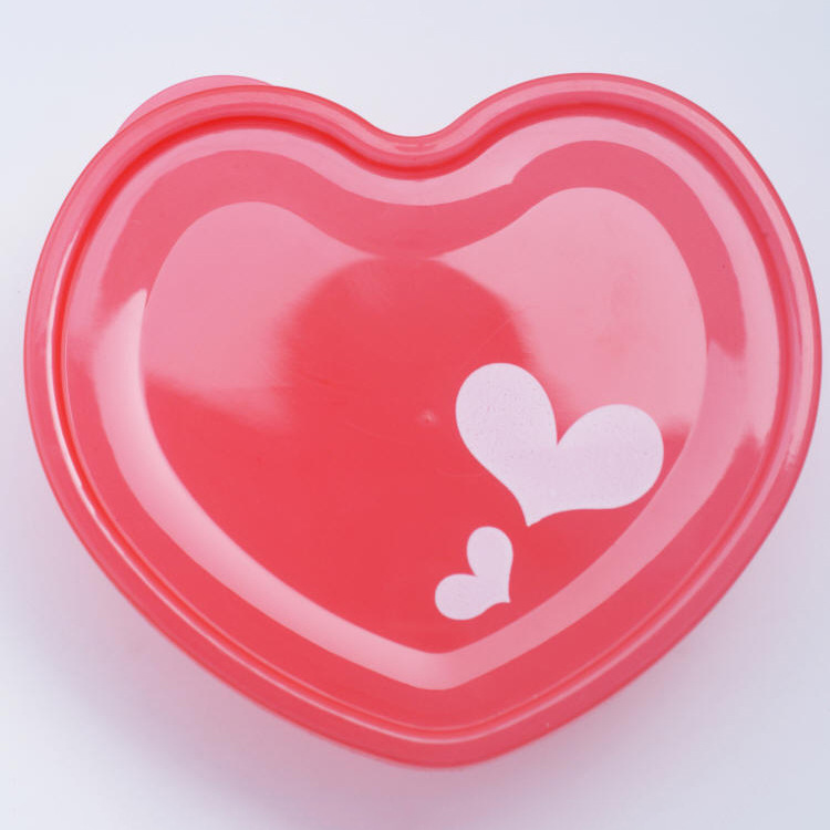 工厂直销爱心饭盒心形饭盒塑料爱心便当盒塑料广告促销盒 可印刷