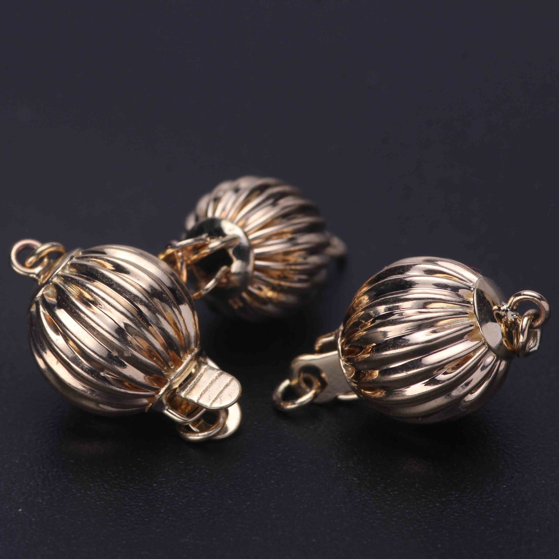 银生珍珠项链扣子批发 14k金扣 配件 灯笼扣 常规扣