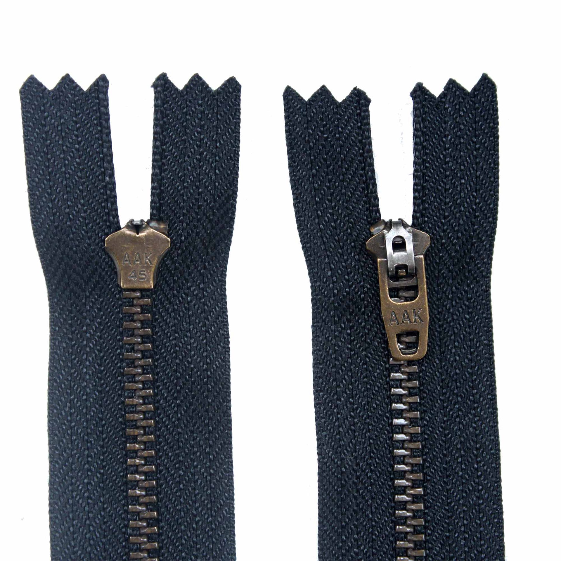 aak拉链批发3号#金属青古铜方牙闭尾拉