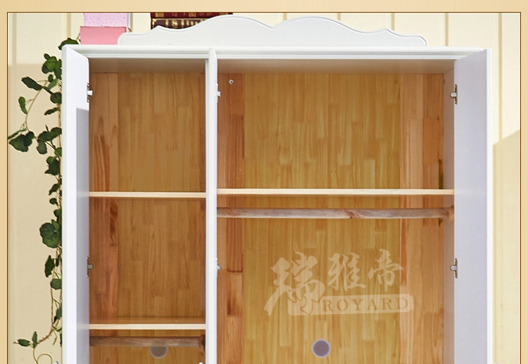 厂家直销批发韩式三门衣柜 实木带抽屉衣柜 储物柜三门组合柜