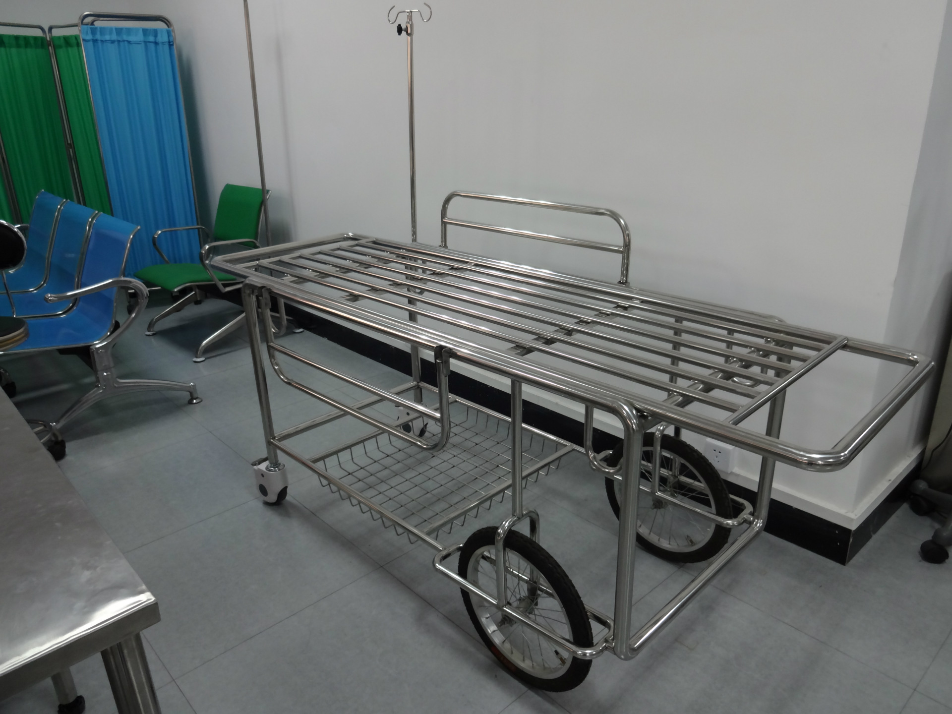 不锈钢担架车 小四轮推车 医用推车