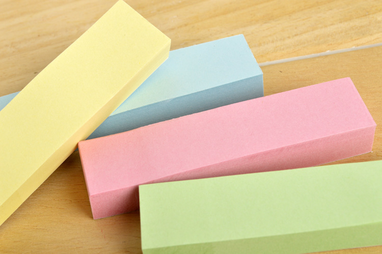 宝克tz3005百事宝贴19*76mm*4色彩条自粘便条纸四百张便签