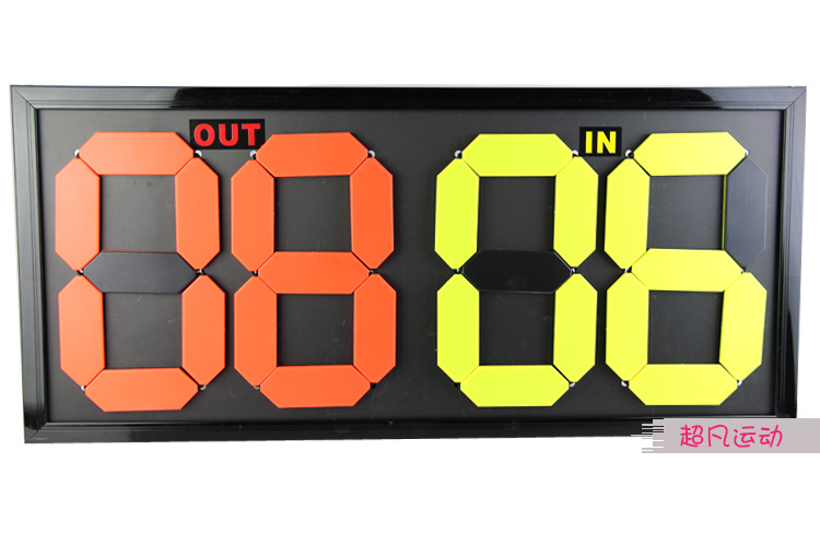 足球换人牌 双面显示4位比赛正规换人牌荧光显示比赛计分器手动