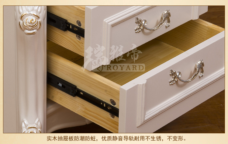 特价促销法式实木荷花白床头柜欧式床头柜实木家具实木床头柜雕花