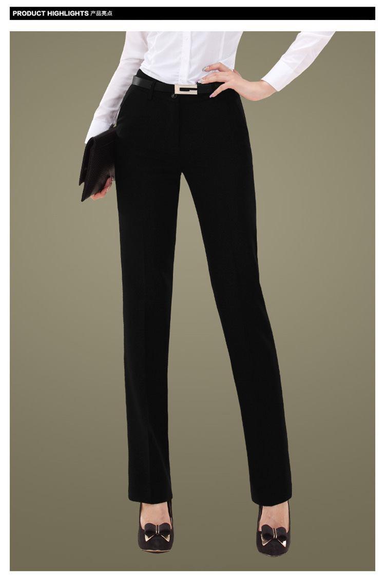 女式西裤 韩版女士直筒裤 ol正装裤职业修身工装 女西装长裤免烫