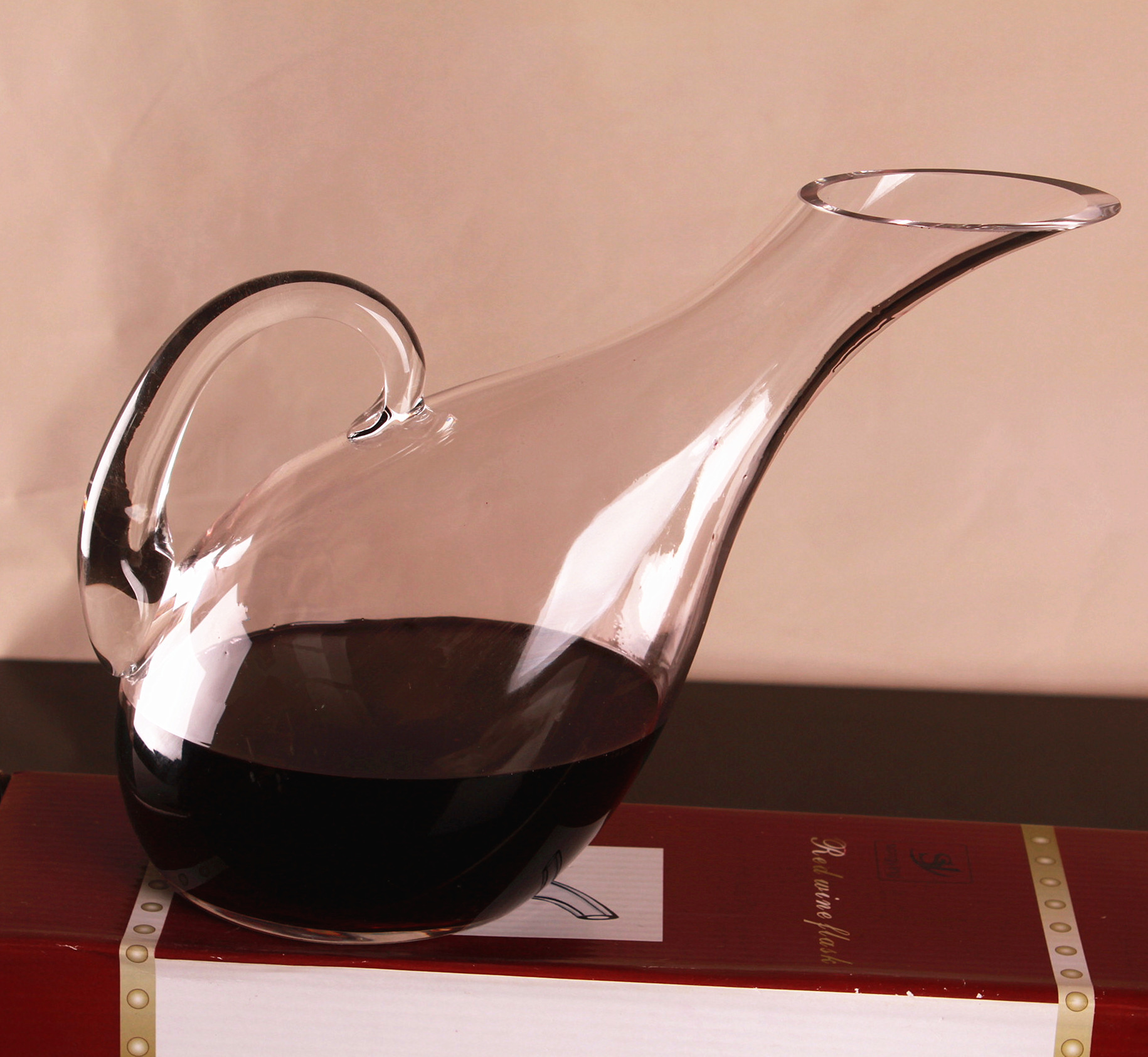 无铅玻璃醒酒器 天鹅形 红酒倒酒器 红酒分酒器 冷切口 现货批发