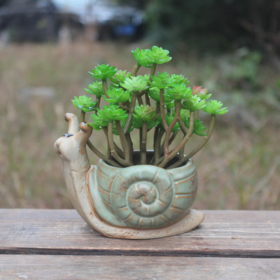 创意花盆12408蜗牛花盆zakka多肉花盆陶瓷花盆厂家直销批发