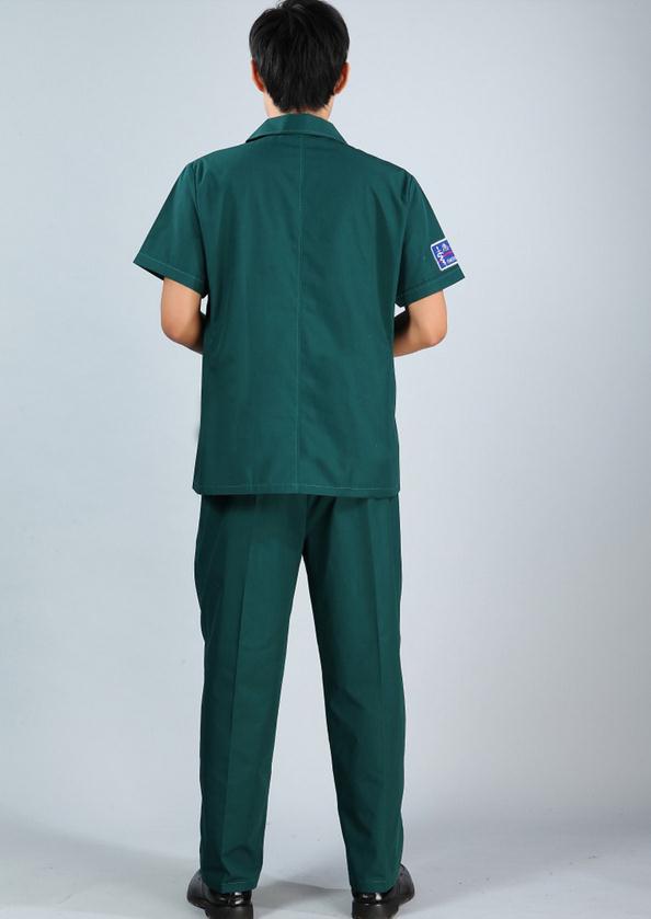 120急救服装 医院急救科涵姿洁急诊室短袖夏装墨绿工作服抗菌面料