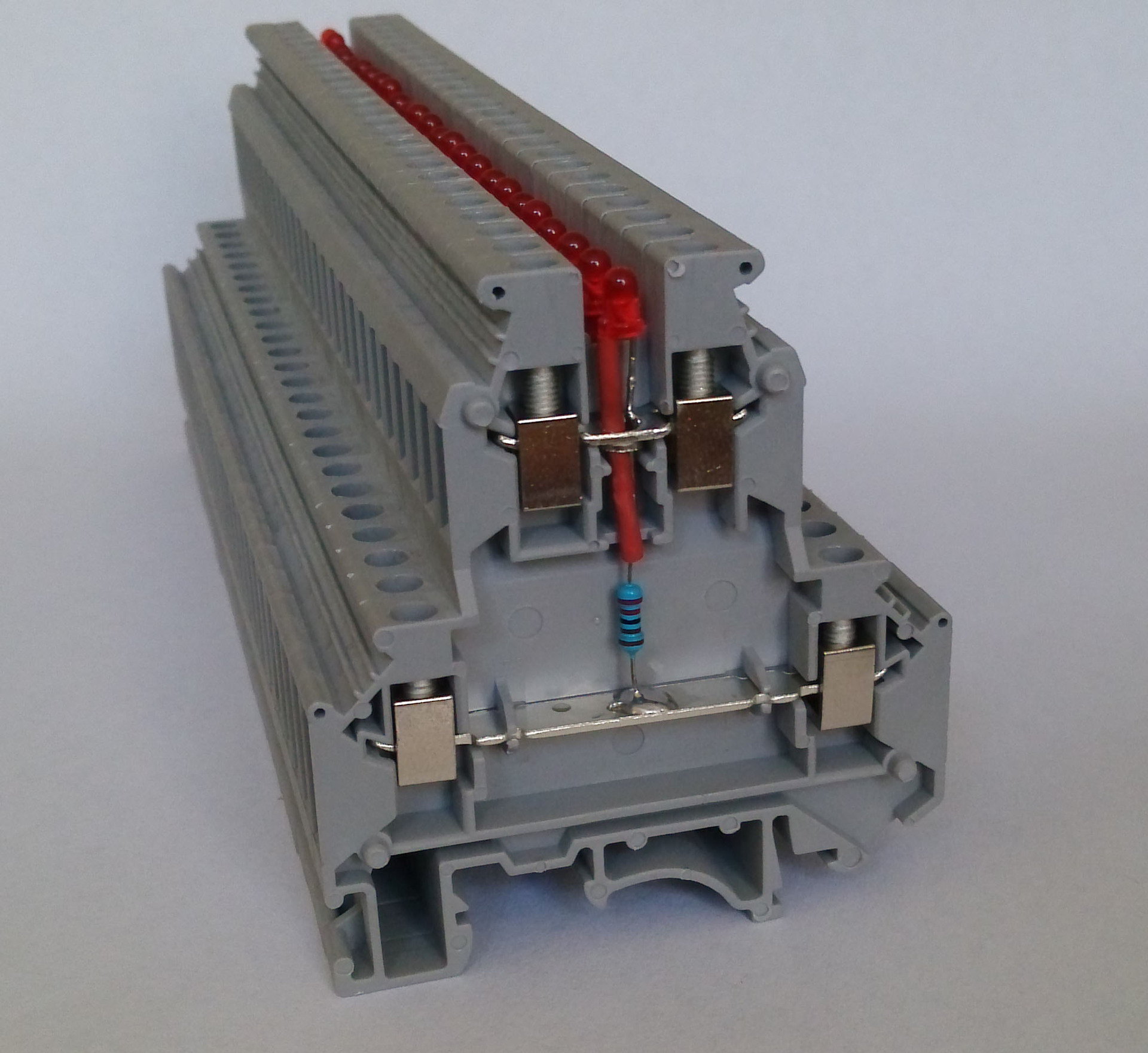 双层带灯接线端子发光显示灯接线端子