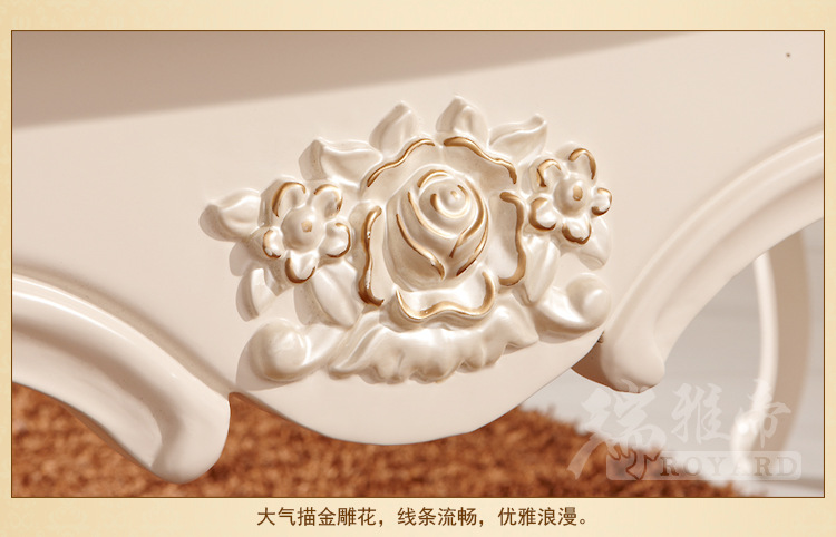 《厂价直销》高档欧式大理石台面实木餐桌 6人座位长方形实木餐台