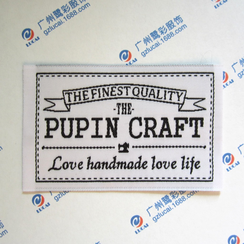 热熔胶背胶织唛定做 服装领标订做 衣服织标唛头 背面带胶的布标