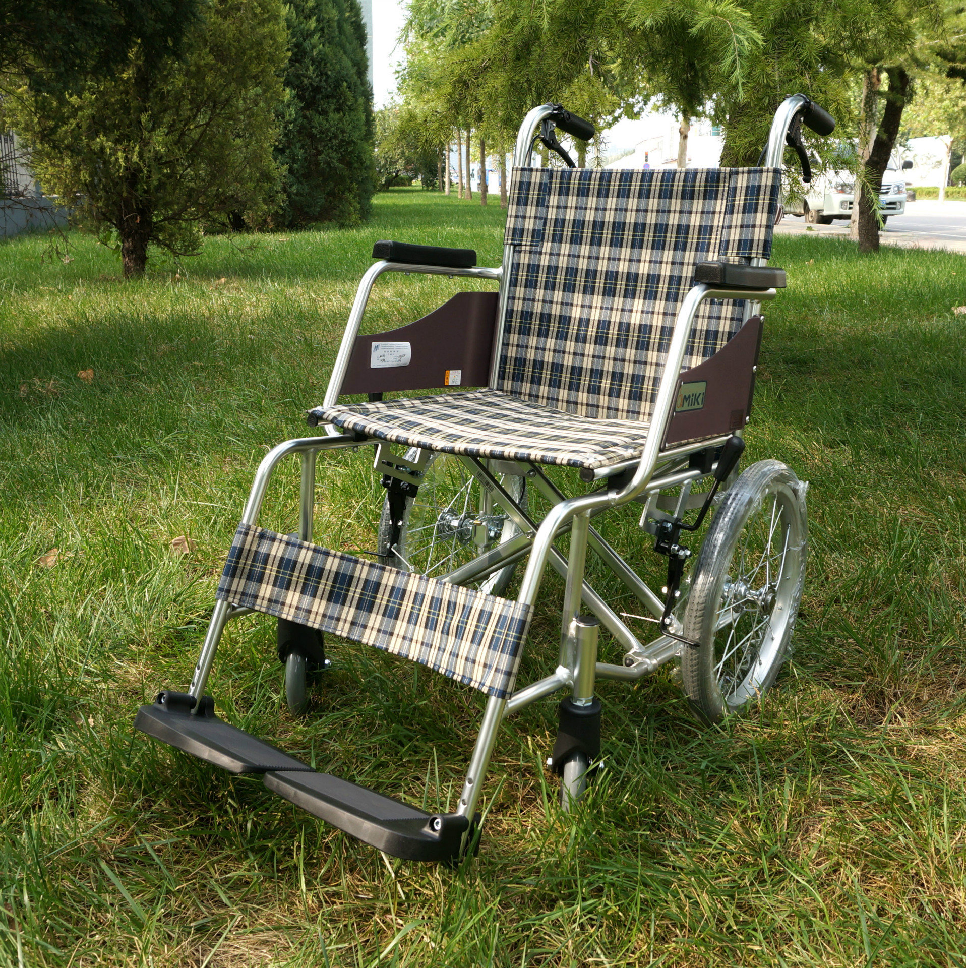 日本三贵mikiex手动轮椅车mocc-43l 航太铝合金轻便小轮轮椅车