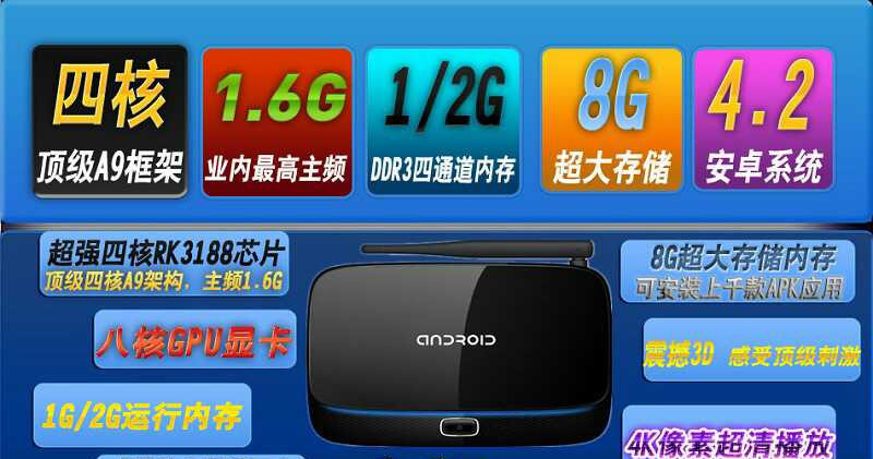 4 cs918网络机顶盒 高清智能电视盒tvbox