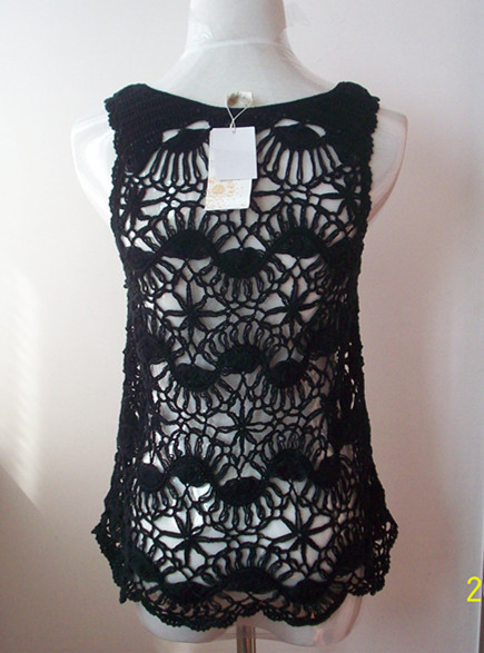 原单新款 arw纯手工钩针镂空网衫百搭背