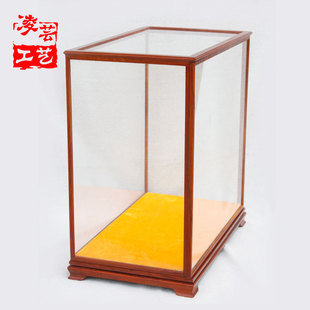 高档红木花梨木菠萝格木质工艺品雕花玻璃罩 立体实木雕防尘罩