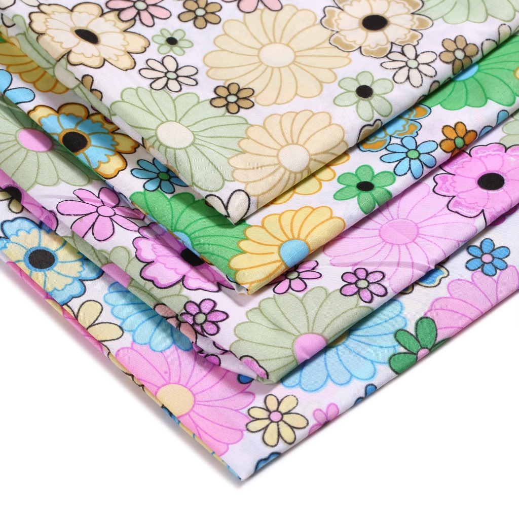 白底新花全涤纶布 厂家热卖 服装里布 涤纶印花布