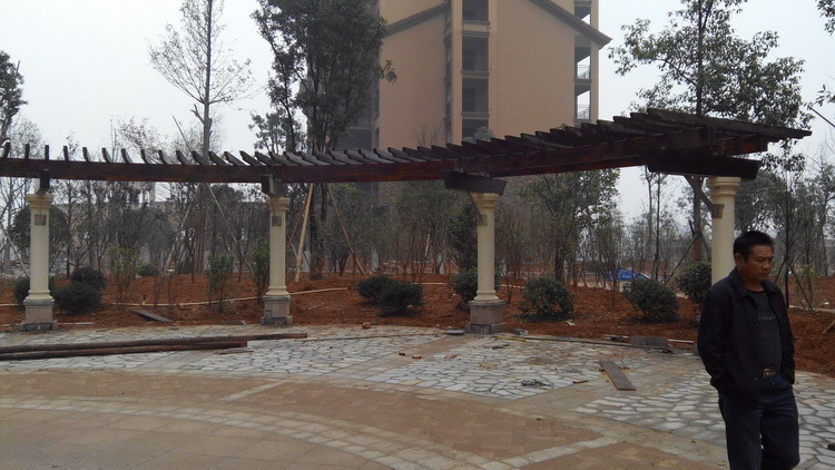 景木潇湘 防腐木弧形户外花廊架 采用优质芬兰木材 承接定制