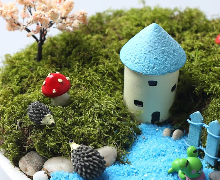 菁娇 迷你园艺刺猬蘑菇三件套 微景观瓶造景diy配件套装
