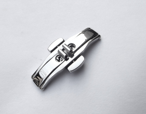 手表双按蝴蝶扣 不锈钢实心扣 钟表配件