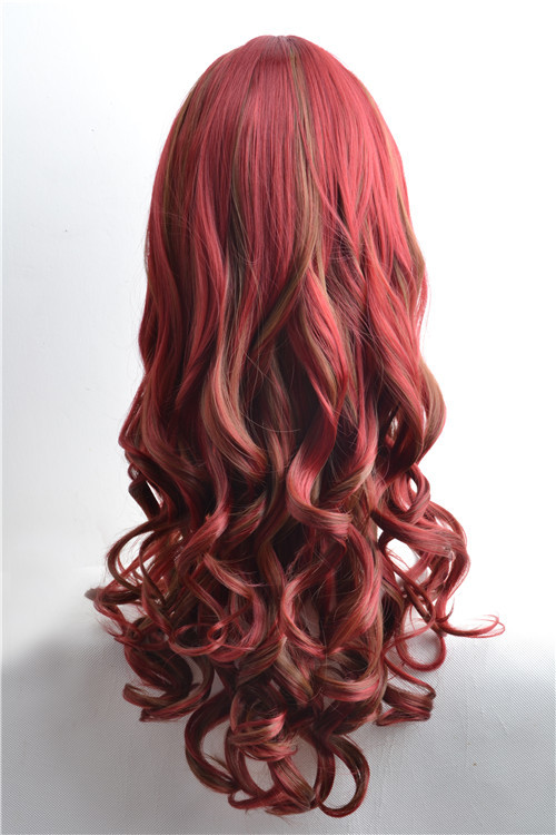 日系原宿蓬松双色渐变挑染色长卷发 甜美气质洛丽塔批发代理