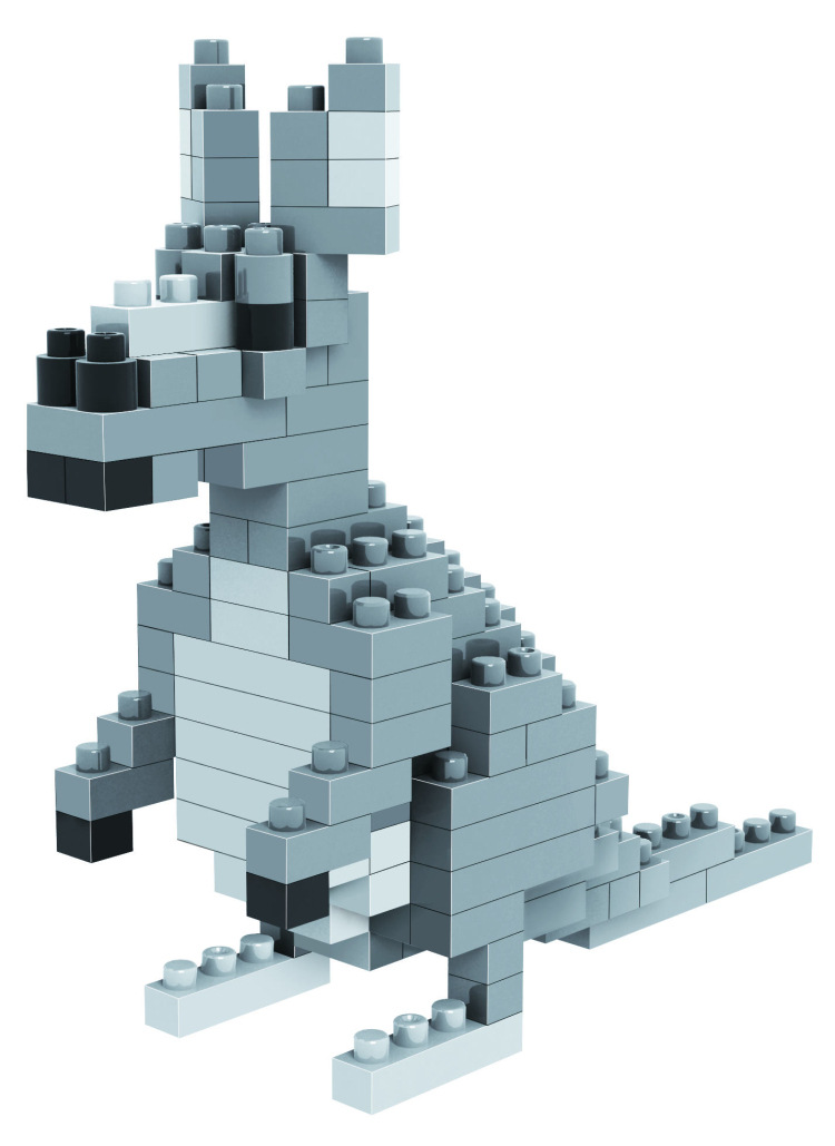 俐智loz小颗粒钻石积木 塑料拼益智插拼装动物积木 9323袋鼠批发