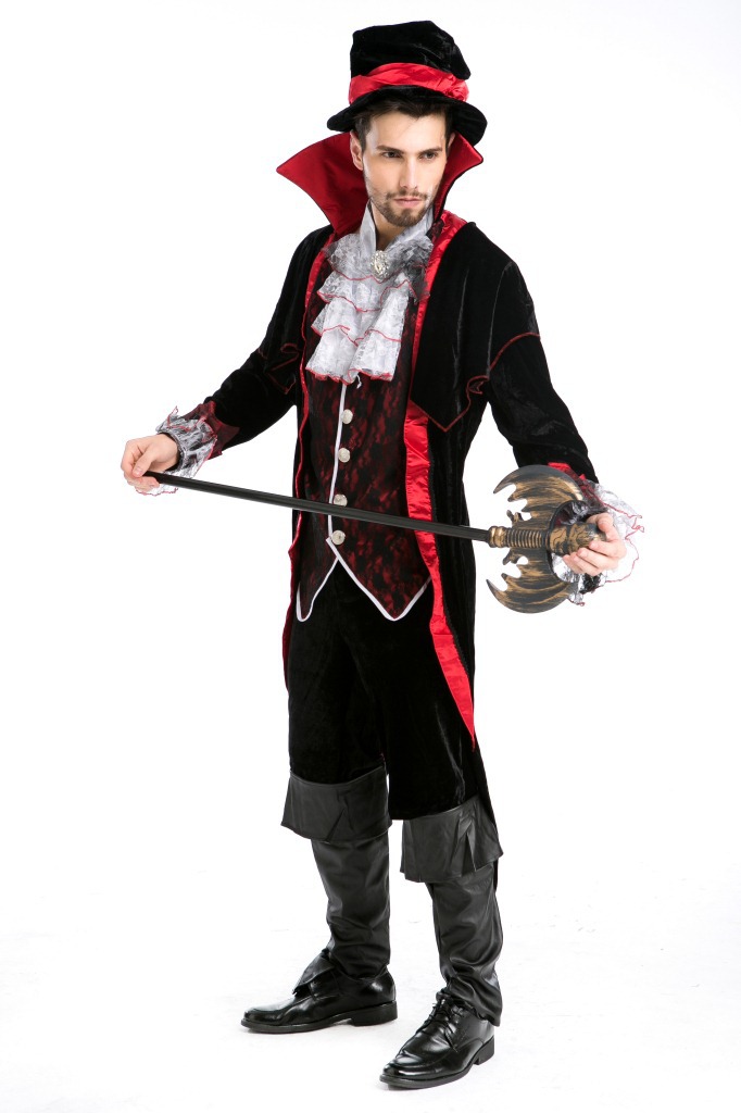 男款吸血鬼伯爵服 万圣节cosplay服装 出口欧美游戏服 蓝奇珍批发