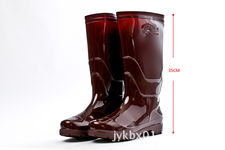 Factory Direct Sales Men's Knee-High Rain Boots Non-Slip Wear-Resistant PVC Water Shoes Rain Boots Labor Protection Rubber Shoes Wholesale Origin Supply