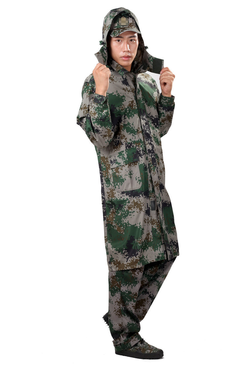 新式07迷彩雨衣 数码林地迷彩 户外连体雨衣 迷彩雨衣 厂家批发