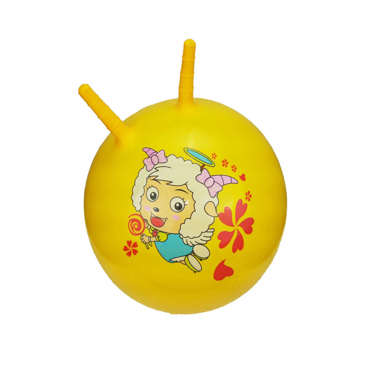批发 加厚儿童跳跳球 羊角球喜洋洋手柄球充气玩具