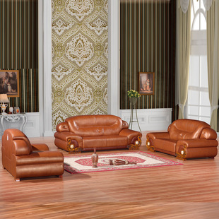 佛山厂家批发高档别墅客厅厚皮大款沙发组豪华真皮沙发定做