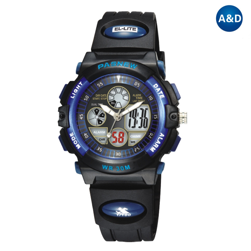 正品百圣牛电子男学生户外运动表儿童手表防水表048g