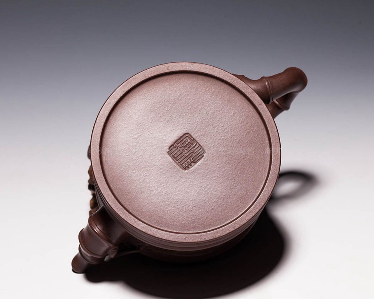 紫砂一厂老壶 汪寅仙款 【知足壶】 紫泥(350cc)