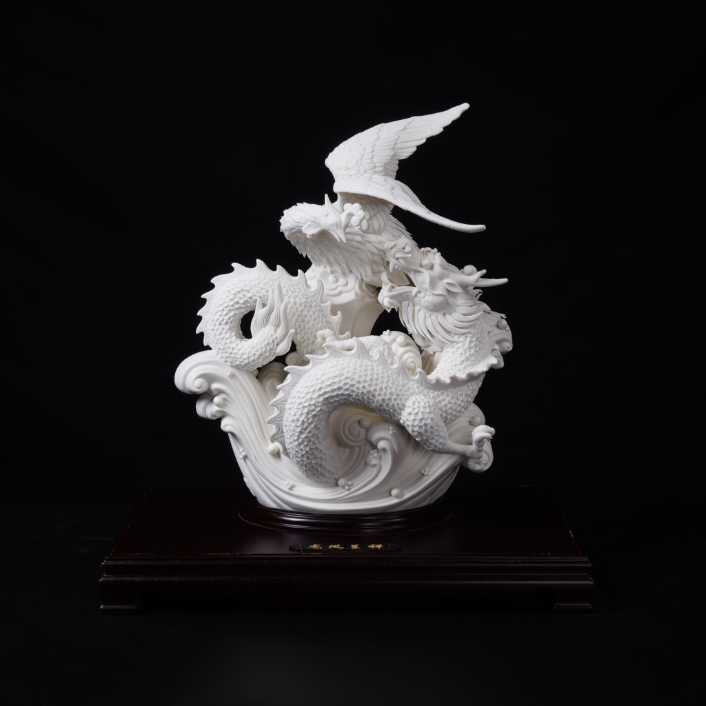 艺术瓷器工艺品德化陶瓷工艺品批发中国白龙凤呈祥