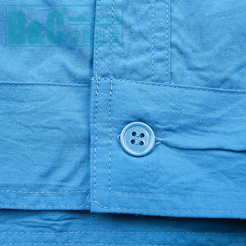 夏装 短袖蓝色工作上衣服 天涤棉水洗布电子厂 厂服劳保服 批发