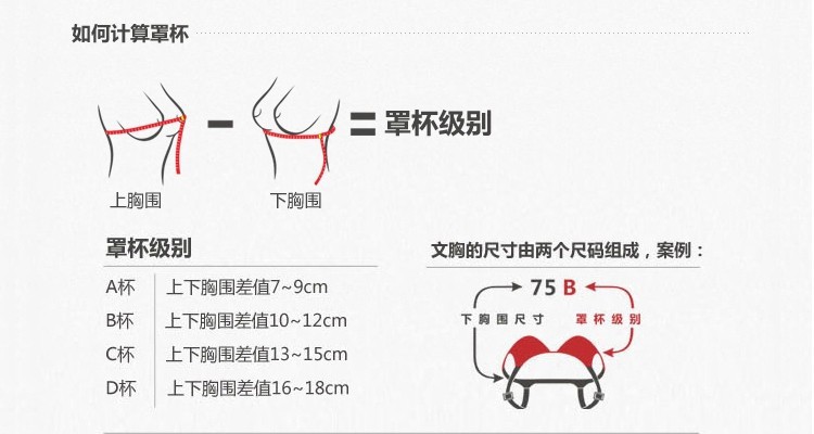 a罩杯等于多少的尺码胸罩!