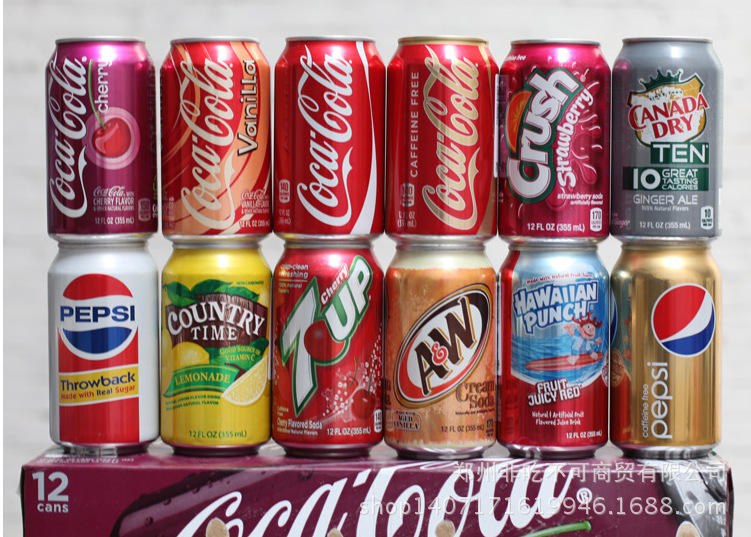 美国 进口碳酸饮料 樱桃可乐香草卡路里汽水 12罐*355ml 60元/件