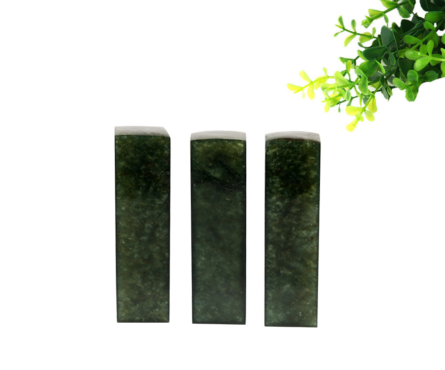 丹东石练习章 印章料方形 金石篆刻2*2*7方章 墨绿冻石练习章批发