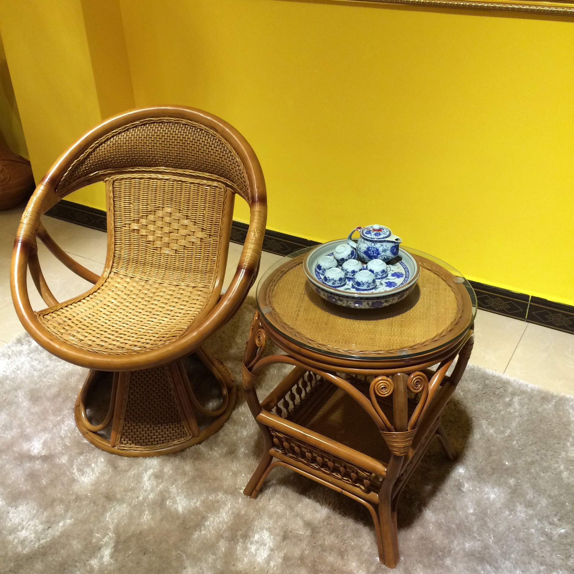 康莱德 优质高端 藤艺藤椅子茶几 藤椅藤编 藤木家具 h616椅子