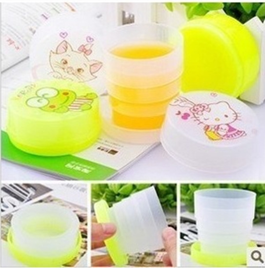 C61 Travel Cartoon Folding Bottle Adjustable Cup Simple Children's Cups Gift 2 Yuan Good Supply