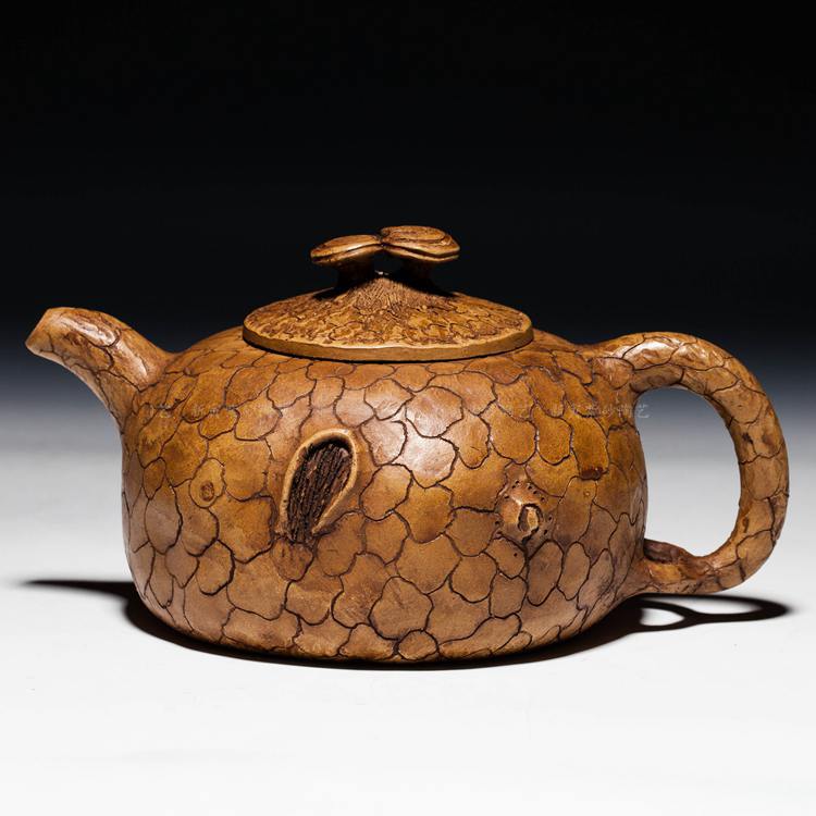 全手工 收来的黄玉麟款 【大灵芝供春壶】 老壶(590cc)