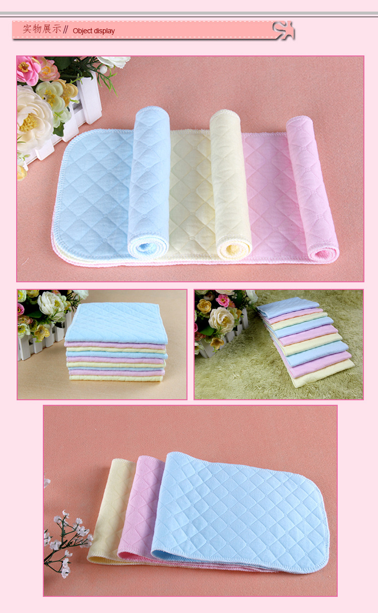 婴幼儿尿片尿布 三层棉布夹棉可清洗免折叠隔尿垫 一件代发