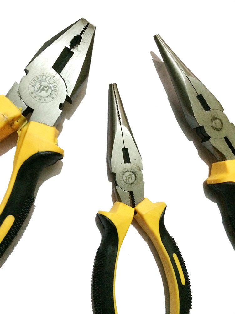 6寸~8寸尖嘴 钢丝钳 双色按摩柄钳 碳钢 厂家直销 手动工具