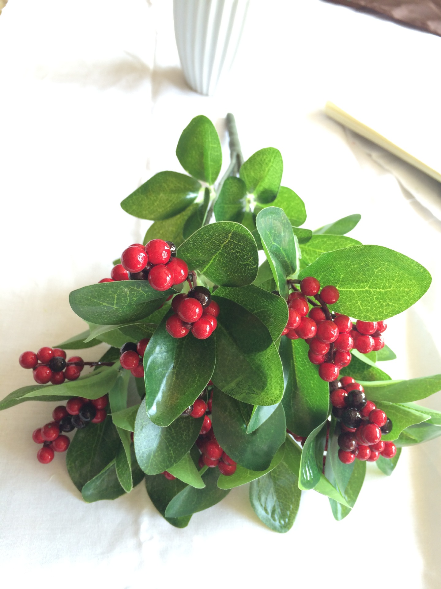 新款上市 8叉发财果 红果 水果仿真花